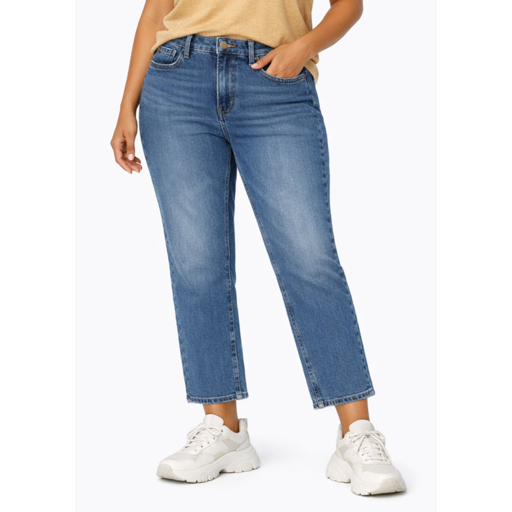 Crown & Ivy Jeans Sz 10 Frayed Cut Off Edge Crop High Rise - Picture 1 of 12